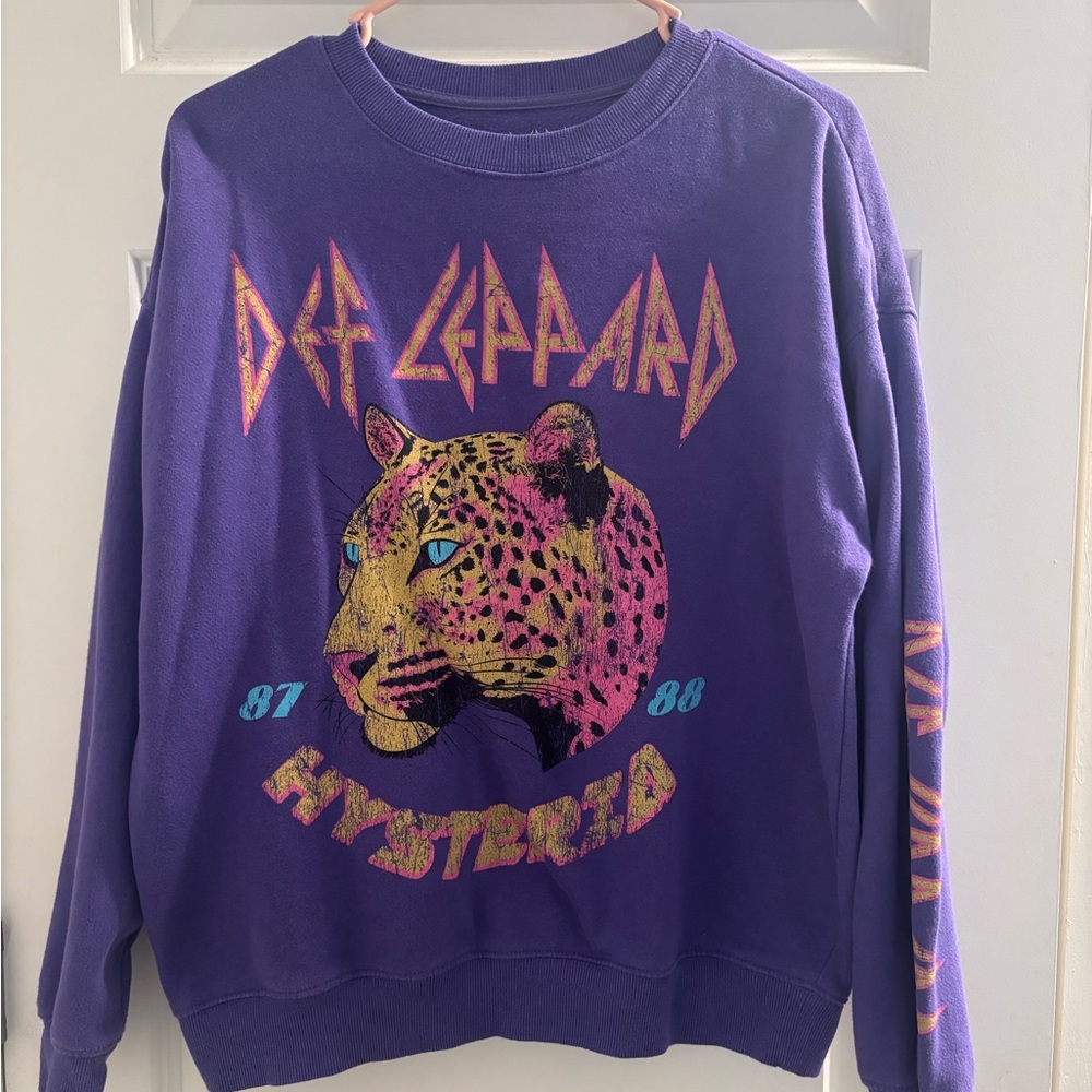 Def Leppard Purple Graphic Sweatshirt